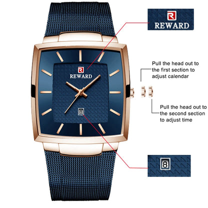 Fashion Blue Men'S Watches 2023 New Top Luxury Brand Watch Men Business Waterproof Stainless Steel Quartz Wristwatch