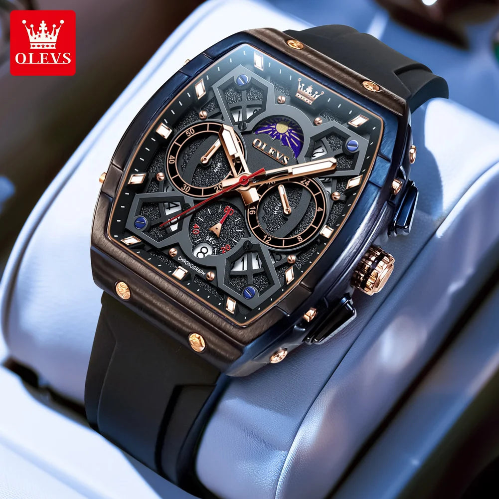 2942 Men'S Watch Hollow Out Watches Quartz Watch Waterproof Luminous Watches for Men Stylish Design with Silicone Strap