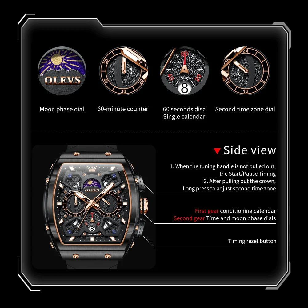 2942 Men'S Watch Hollow Out Watches Quartz Watch Waterproof Luminous Watches for Men Stylish Design with Silicone Strap