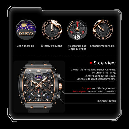 2942 Men'S Watch Hollow Out Watches Quartz Watch Waterproof Luminous Watches for Men Stylish Design with Silicone Strap
