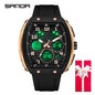 Men Sports Digital Wrist Watches for Male Clock Dual Display Man Tonneau Watches Chronograph Luminous Silicone Band Dropship