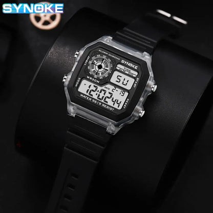 Digital Watches Men Sports Luminous Multifunction Waterproof Chrono Wristwatch Outdoor and Running Student Seven Lights