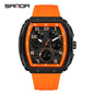 Men Sports Digital Wrist Watches for Male Clock Dual Display Man Tonneau Watches Chronograph Luminous Silicone Band Dropship