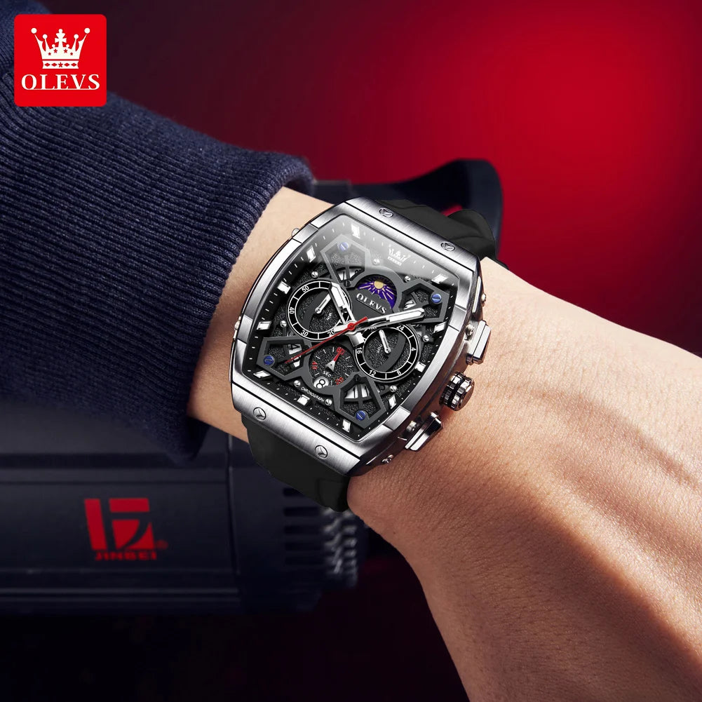 2942 Men'S Watch Hollow Out Watches Quartz Watch Waterproof Luminous Watches for Men Stylish Design with Silicone Strap