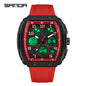 Men Sports Digital Wrist Watches for Male Clock Dual Display Man Tonneau Watches Chronograph Luminous Silicone Band Dropship