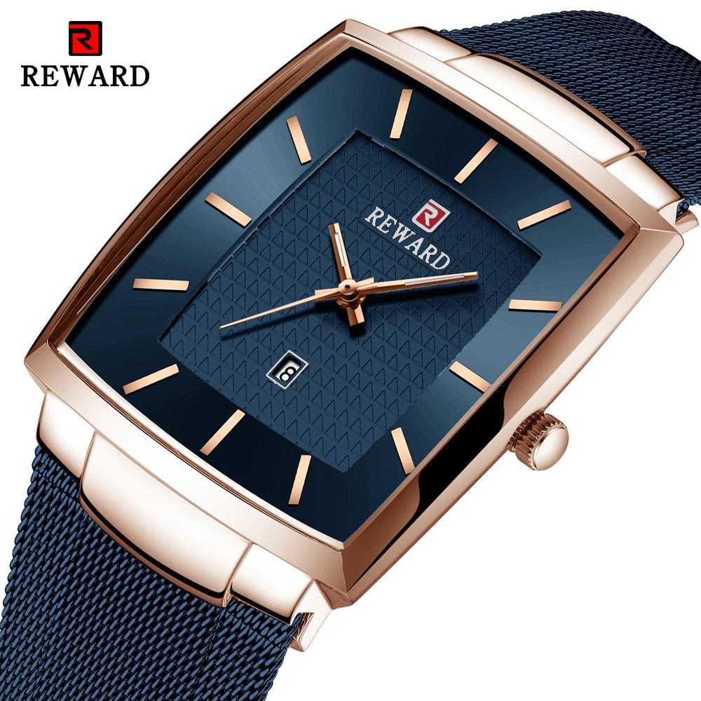 Fashion Blue Men'S Watches 2023 New Top Luxury Brand Watch Men Business Waterproof Stainless Steel Quartz Wristwatch
