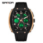 Men Sports Digital Wrist Watches for Male Clock Dual Display Man Tonneau Watches Chronograph Luminous Silicone Band Dropship