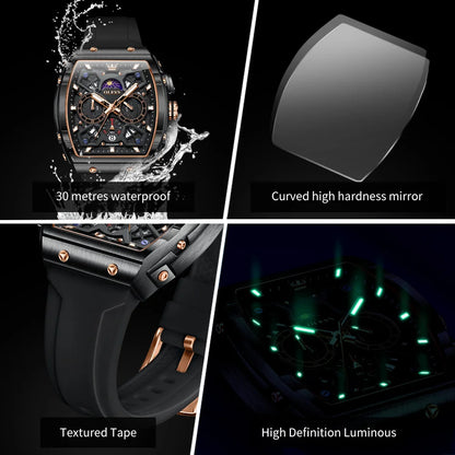 2942 Men'S Watch Hollow Out Watches Quartz Watch Waterproof Luminous Watches for Men Stylish Design with Silicone Strap