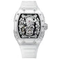 New Designer Hollow Tonneau Mechanical Watch Men Luxury Brand Skeleton Automatic Watches Mens Sport Silicone Wristwatch